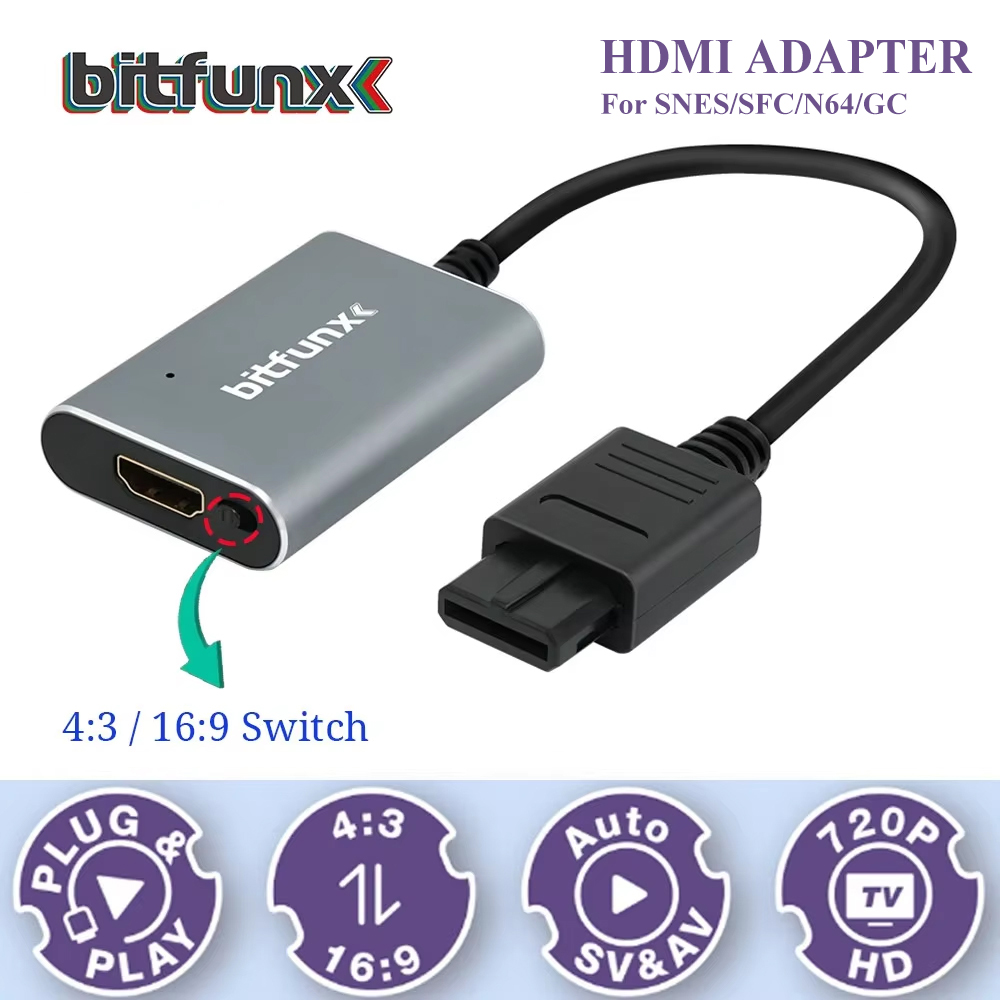 Retro X8 Gaming Console - Bitfunx 720P Svideo / AV To