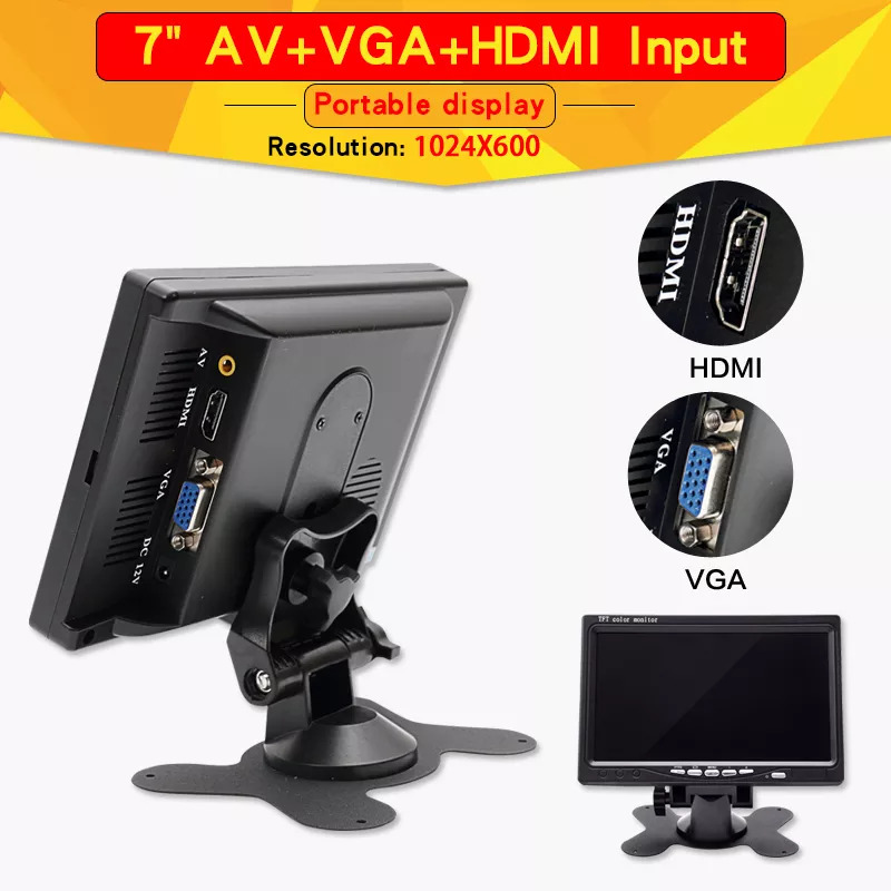 Retro Gaming Monitor - 7-inch Portable display 1024x600 IPS screen