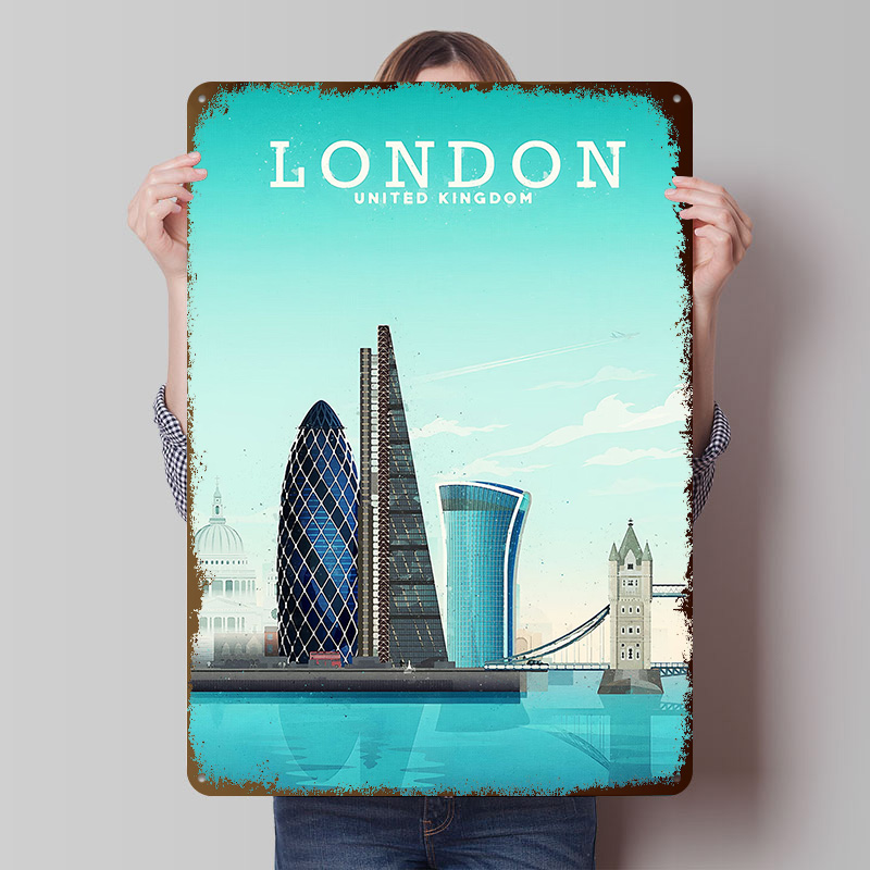 Retro Gaming London - London Travel Metal Poster Custom Wall