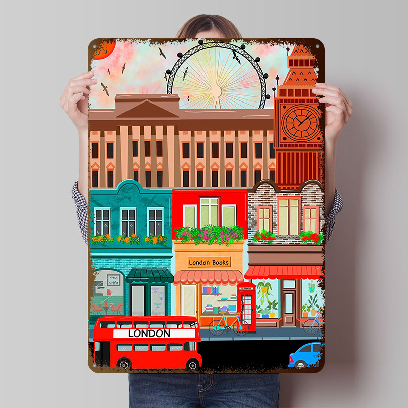 London Travel Tinplate Poster  - Retro Gaming London ulasan dan harga