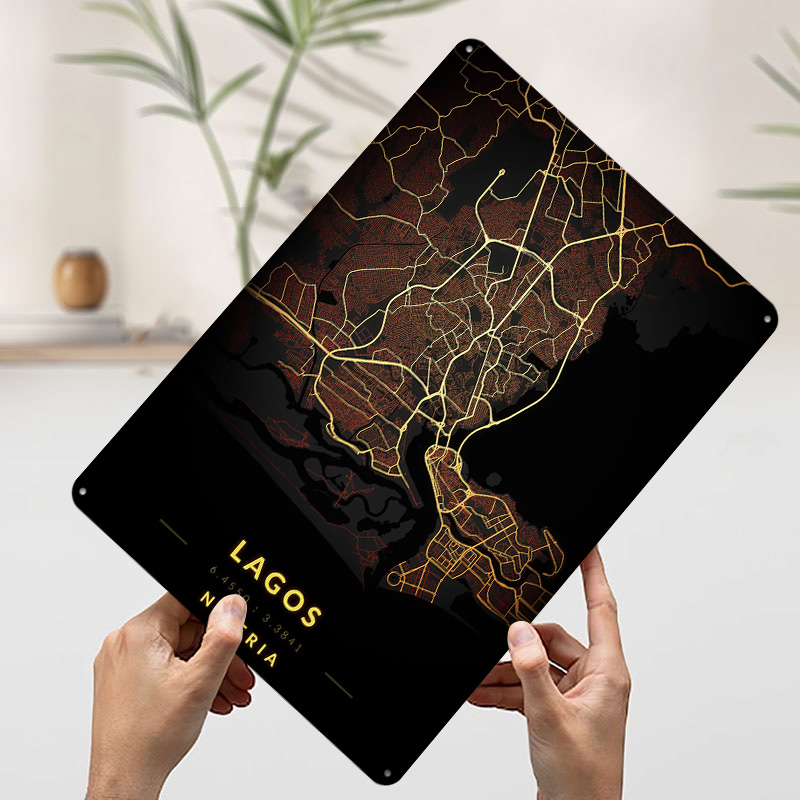 Lagos City Map Poster Customiz - Retro Gaming Bar ulasan dan harga