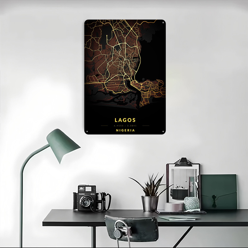 Lagos City Map Poster Customiz - Retro Gaming Bar ulasan dan harga