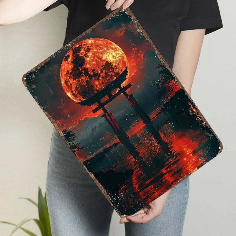 Blood Moon Torii Sign Printing - Retro Gaming At ulasan dan harga
