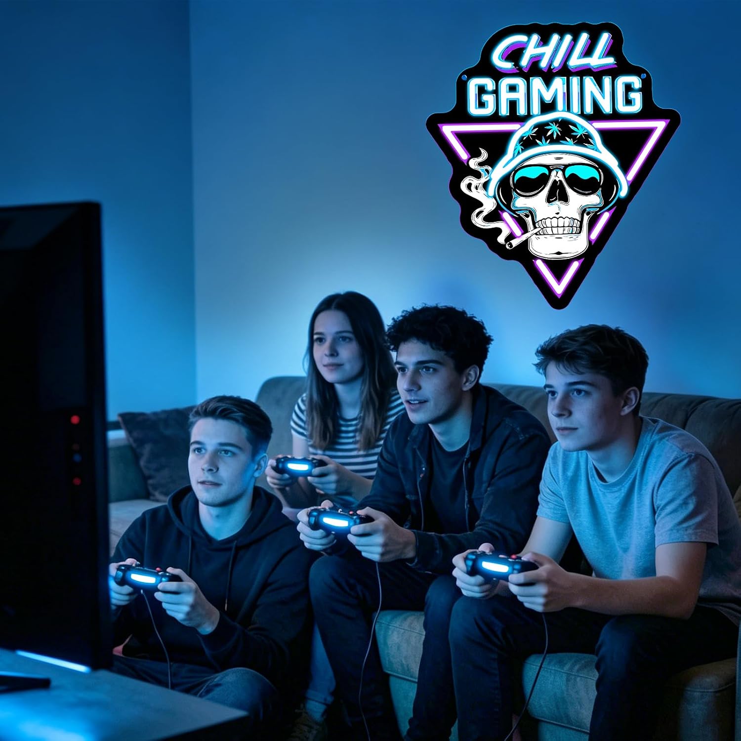  Chill Gaming Skull LED Neon  - Retro Gaming Bar ulasan dan harga