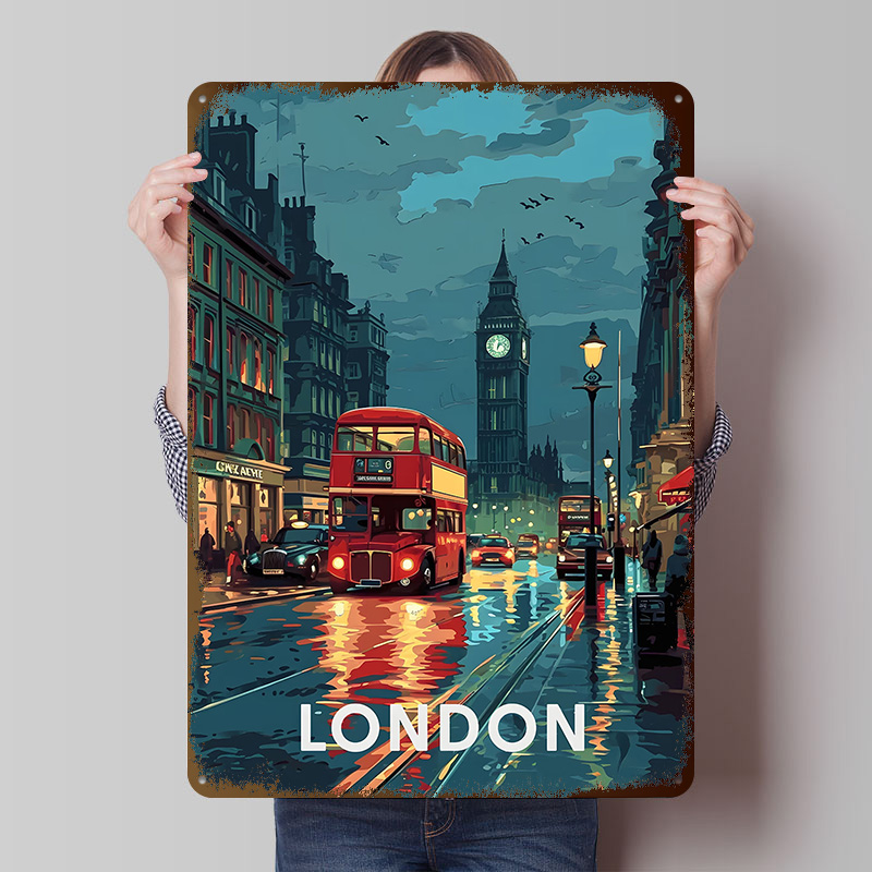 London Big Ben Tinplate Poster - Retro Gaming London ulasan dan harga