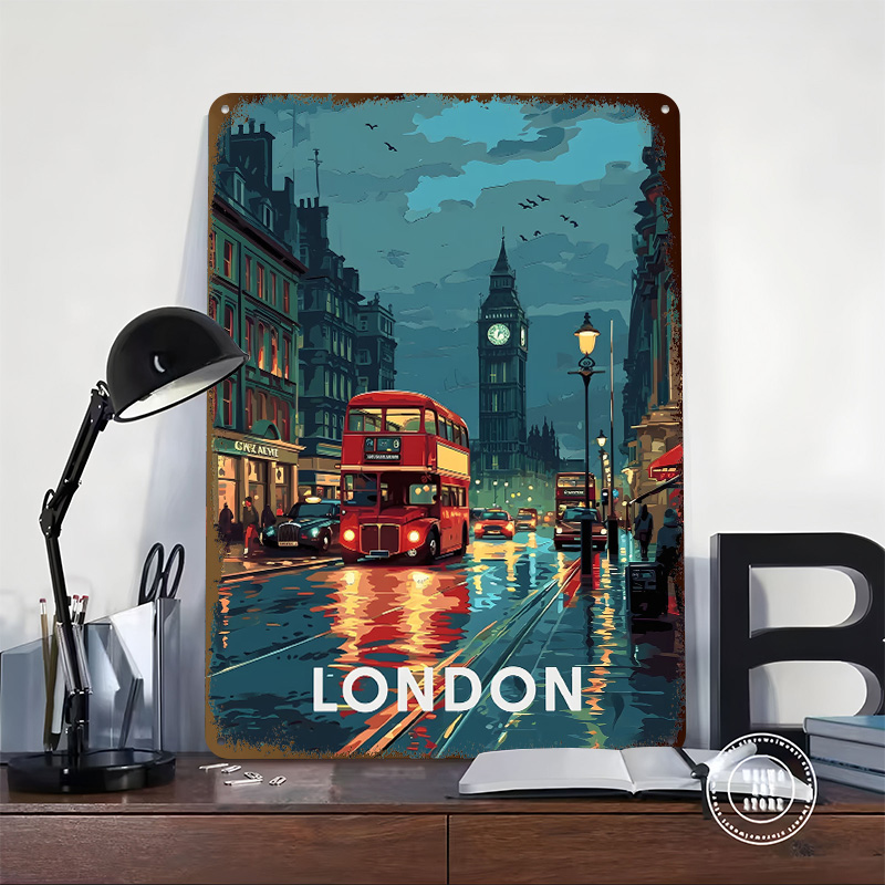 London Big Ben Tinplate Poster - Retro Gaming London ulasan dan harga