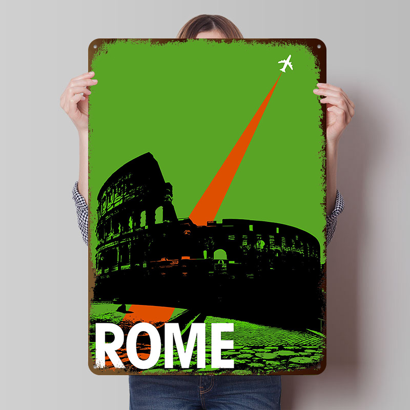 Rome Travel Metal Poster Custo - Retro Gaming At ulasan dan harga