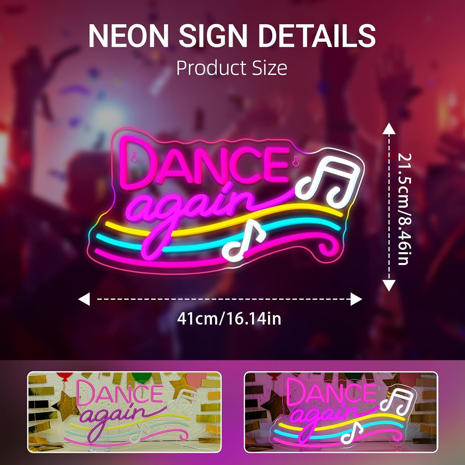 Dance Neon Sign USB Powered Ha - Retro Gaming Bar ulasan dan harga